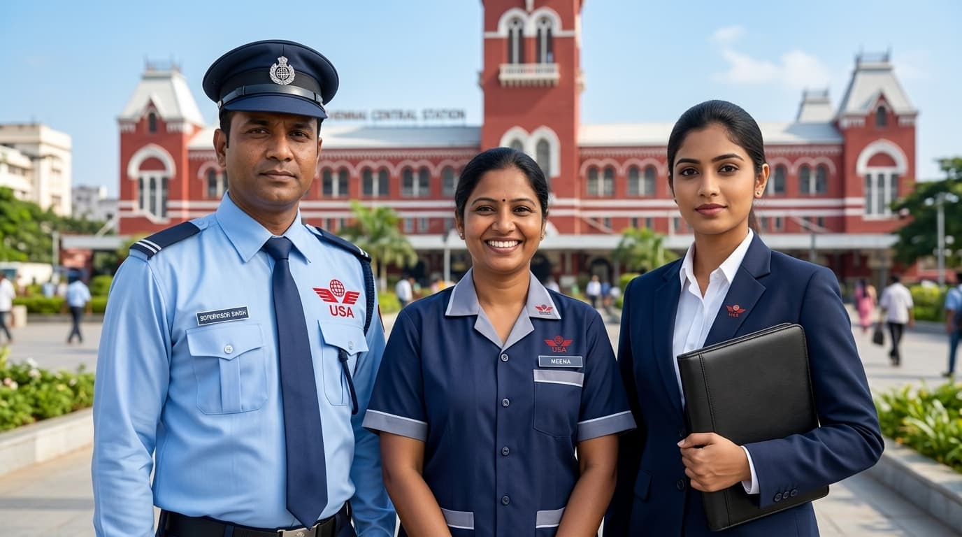 Unique Security Agency security, housekeeping and front office professionals in Chennai