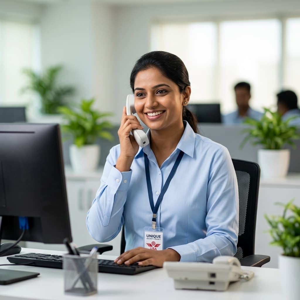 Unique Security Agency friendly customer support representative