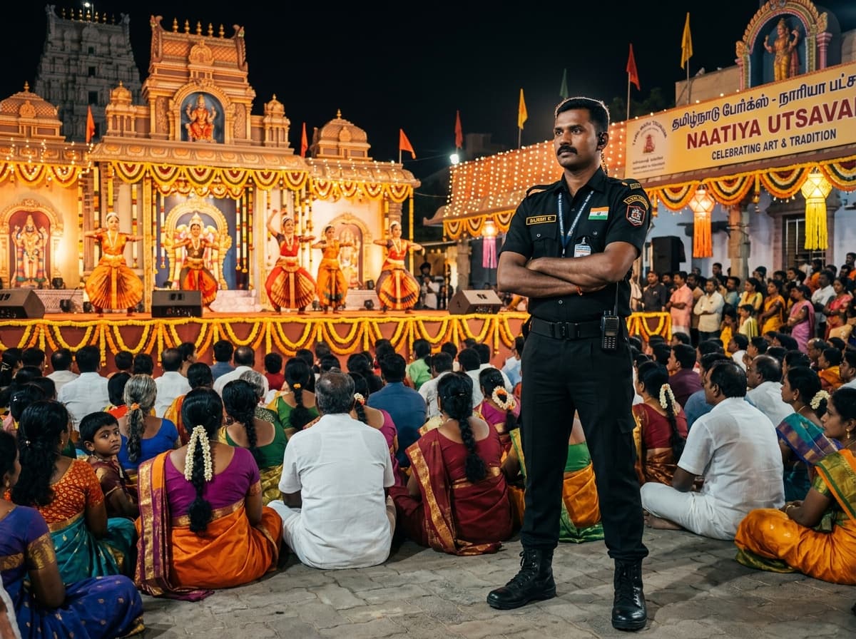 Cultural festival stage performance and respectful crowd security