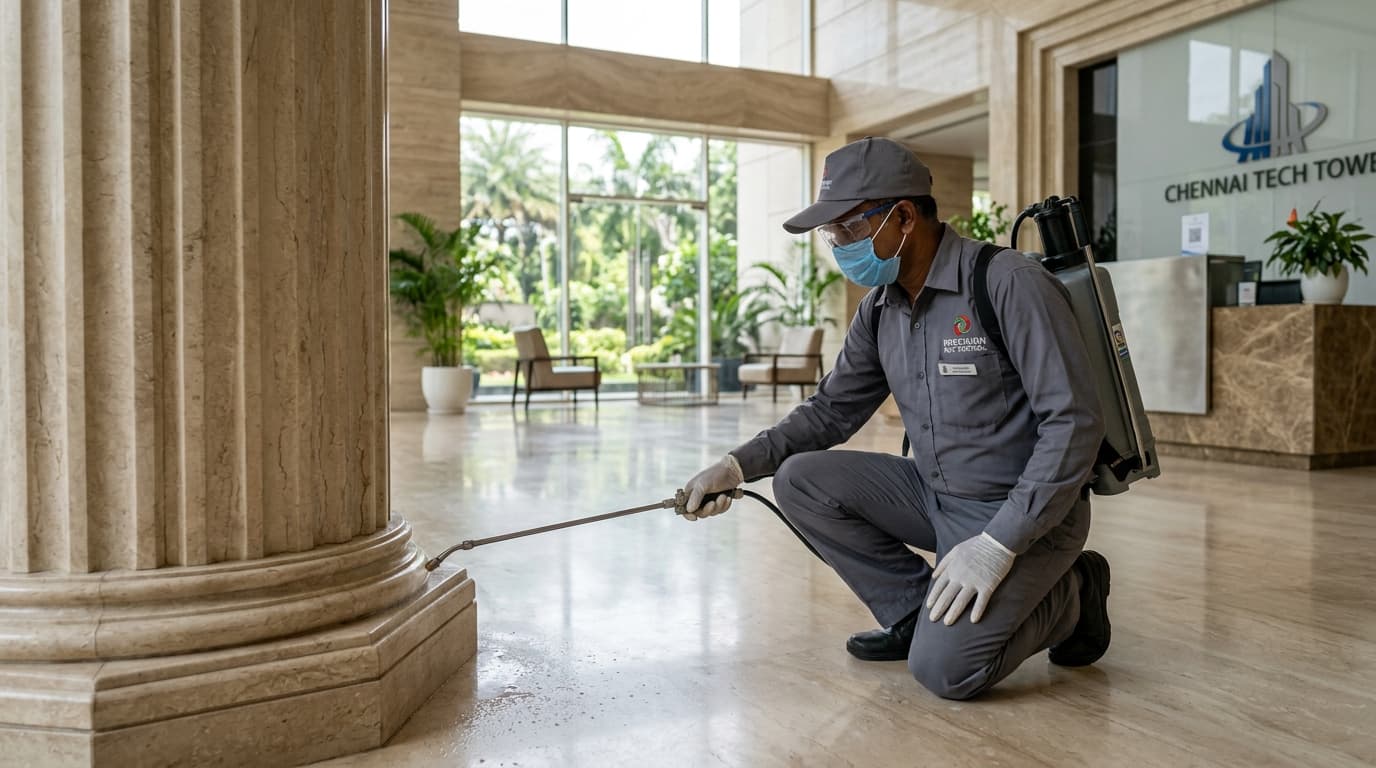 Pest Control Technician with Backpack Sprayer - Unique Security Agency