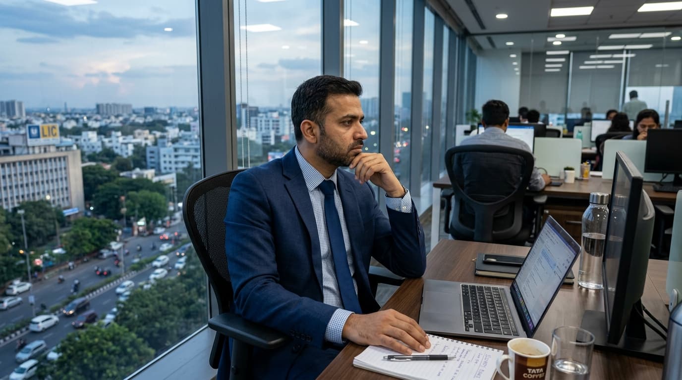 Corporate manager in Chennai assessing site security risks and vulnerabilities